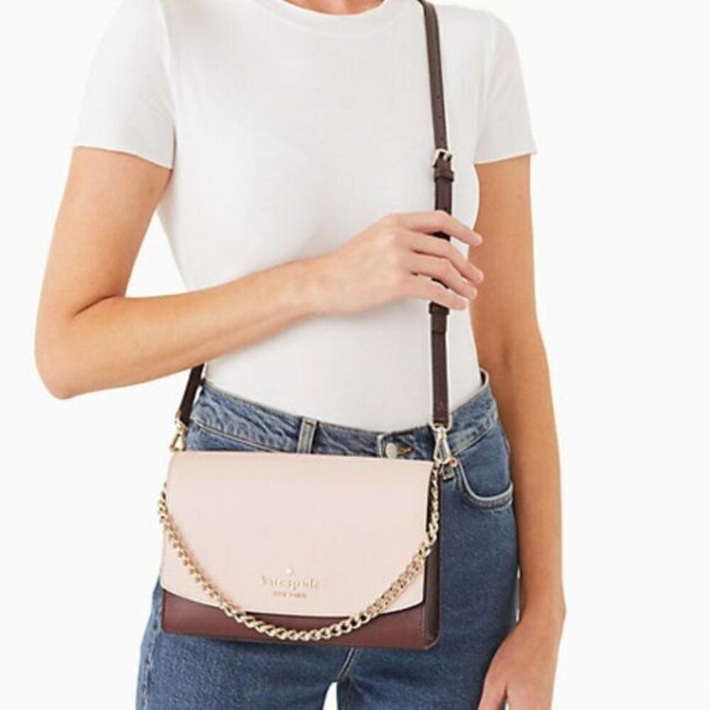 NWT kate spade Carson colorblock convertible crossbody‎ , Rose smoke - Picture 2 of 11